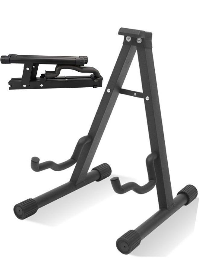 Guitar Stand, A-Frame Folding Guitar Stand with Non-Slip Rubber and Foam Arms, Metal Guitar Stand for Acoustic Guitar, Electric Guitar, Bass, Ukulele, Banjo - Image 5